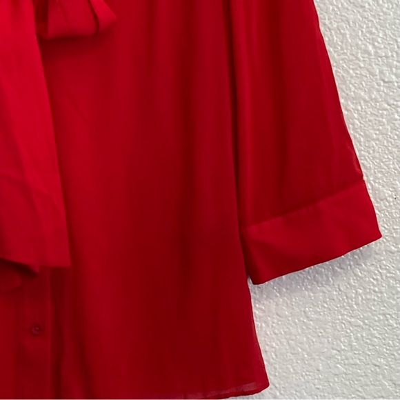 Alice & Olivia  Arie Silk Tie Neck Button Down Blouse M - Picture 5 of 12